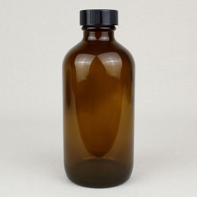 8 fl oz Amber Glass Bottle & Cap