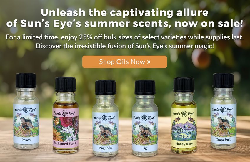 Unleash the captivating allure of Sun’s Eye’s summer scents, now on sale! For a limited time, enjoy 25% off bulk sizes of select varieties, while supplies last. Discover the irresistible fusion of Sun’s Eye’s summer magic!